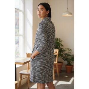 Anthropologie Sunday in Brooklyn 3/4 Sleeve Marled Mock Neck Sweater Dress- M